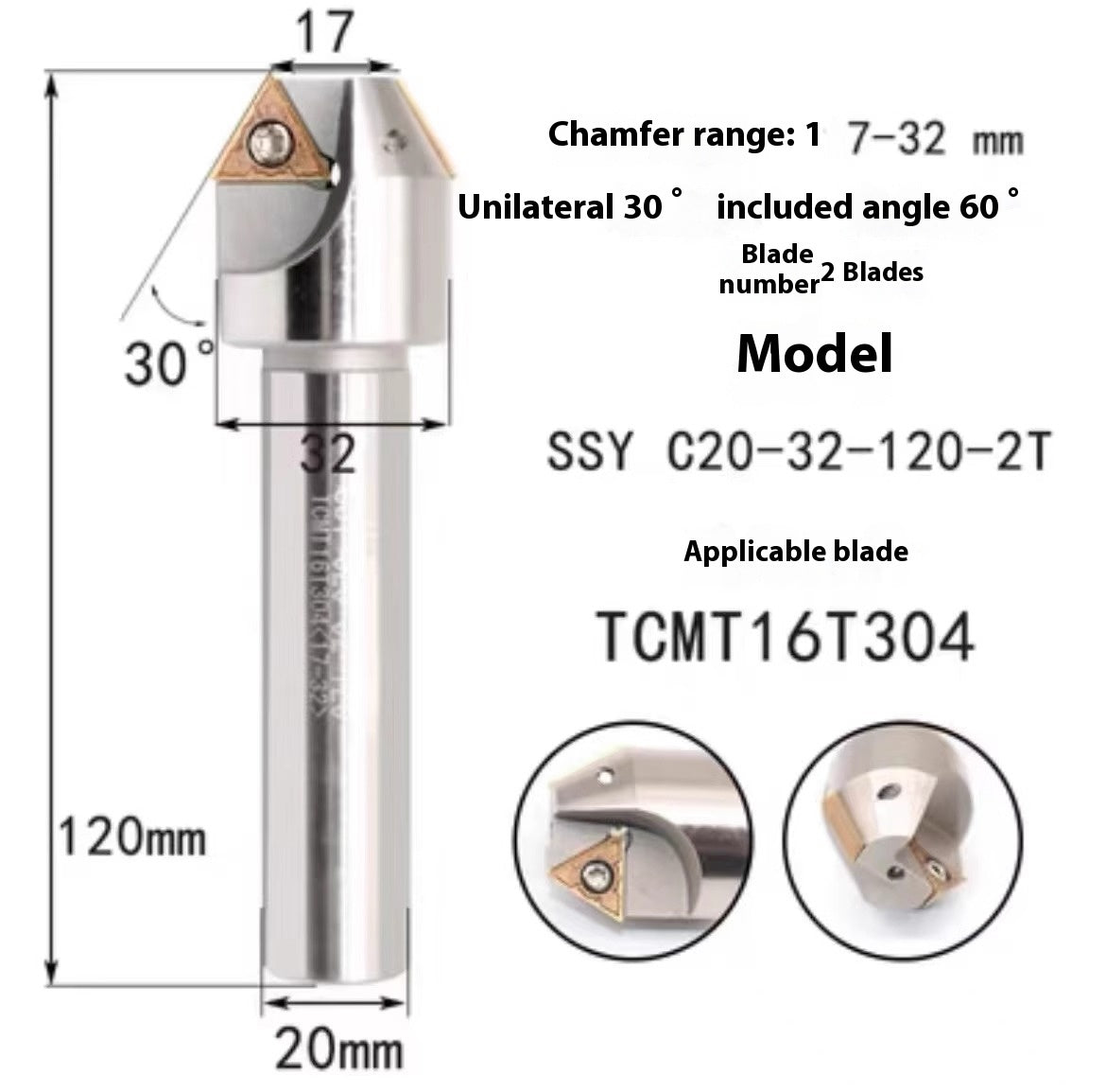 1144-Shedding type fixed-point chamfering cutter 30 degree 45 degree 60 degree chamfering cutter bar SSK/SSP/TCM/SSY/SSO/SSH Shandong Denso Pricision Tools Co.,Ltd.